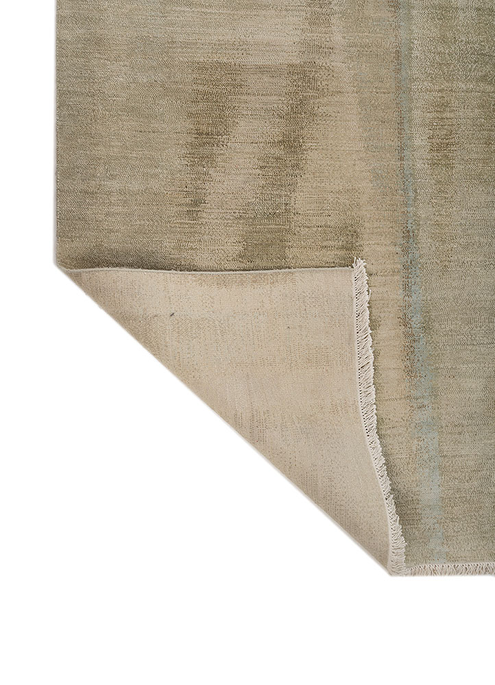 afterglow by kavi green wool and silk hand knotted Rug - Perspective