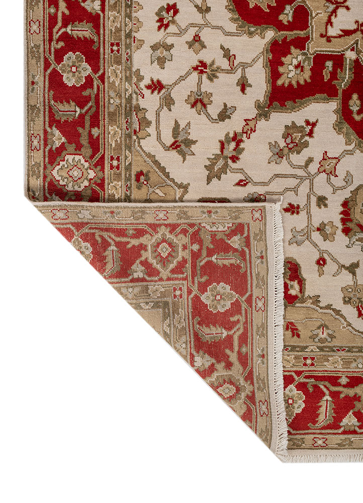 thyme ivory wool hand knotted Rug - Perspective
