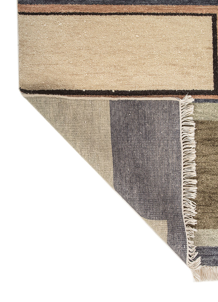 blythe green wool hand knotted Rug - Perspective