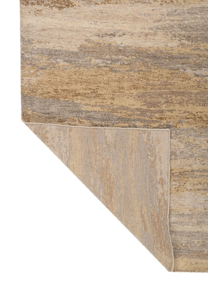 entropy beige and brown wool hand knotted Rug - Perspective
