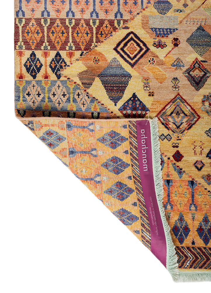 manchaha multi wool and bamboo silk hand knotted Rug - Perspective