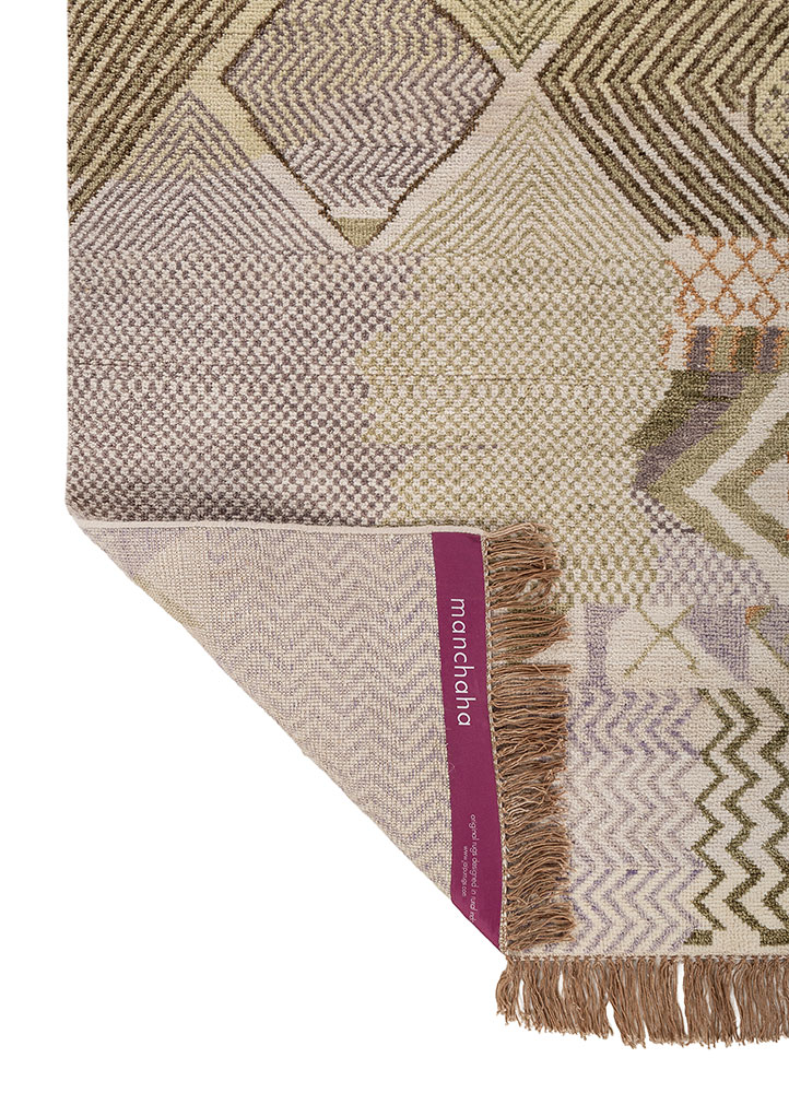 manchaha green wool hand knotted Rug - Perspective