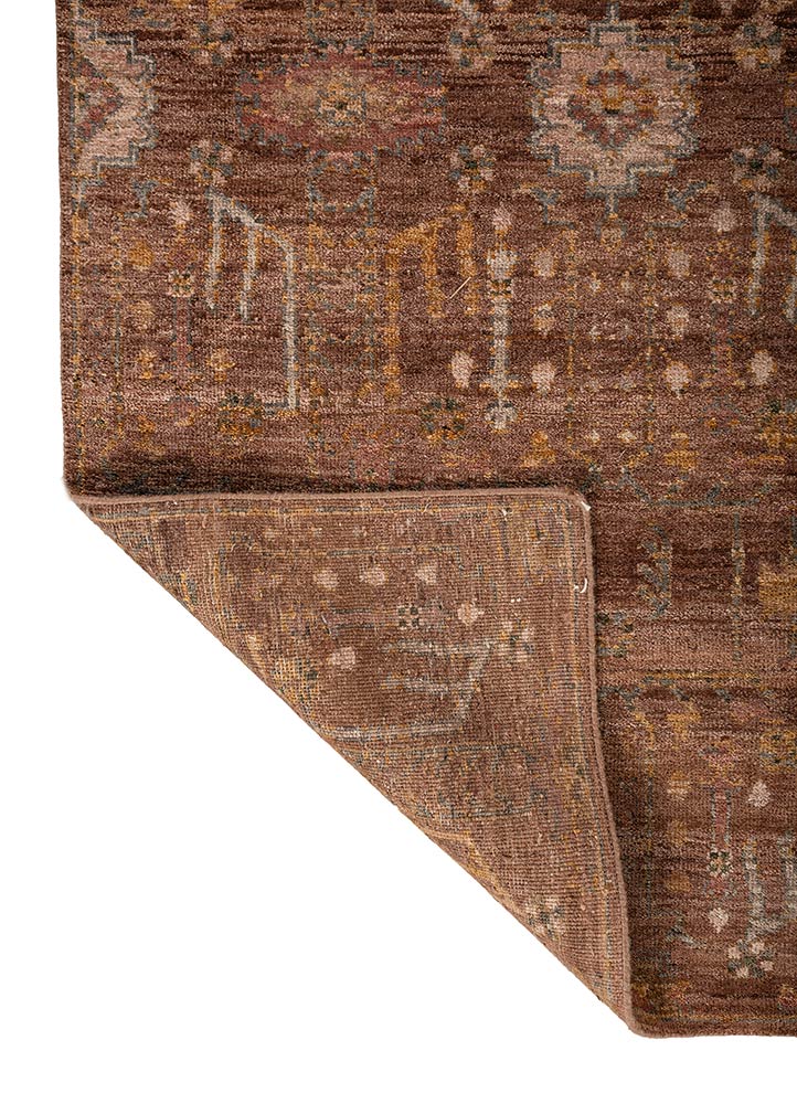 aprezo red and orange wool hand knotted Rug - Perspective