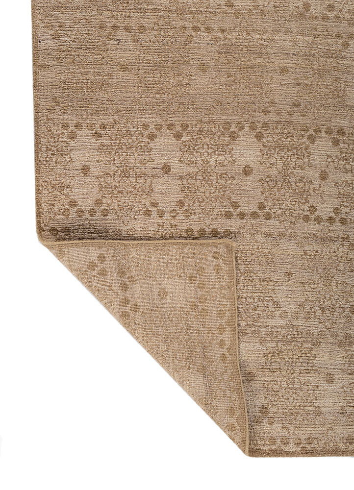 erbe beige and brown afghan wool hand knotted Rug - Perspective