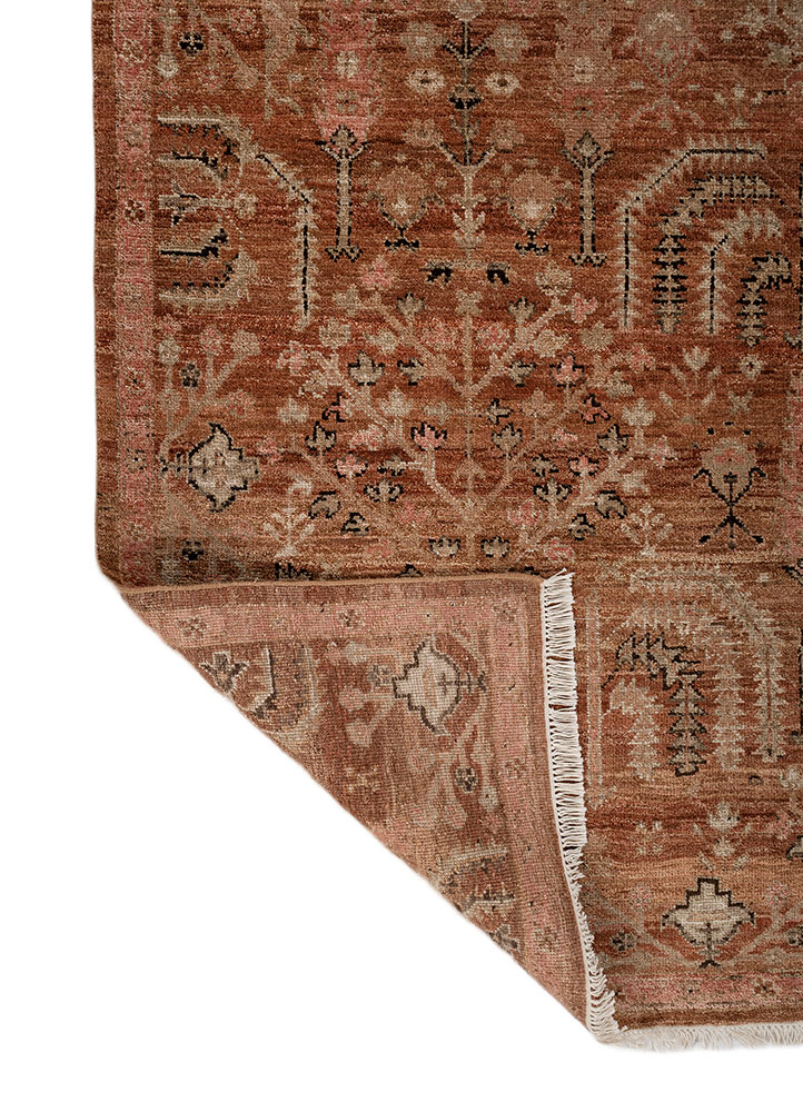 erbe red and orange wool hand knotted Rug - Perspective