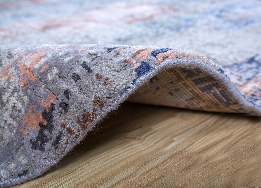 uvenuti grey and black wool and bamboo silk hand knotted Rug - Perspective