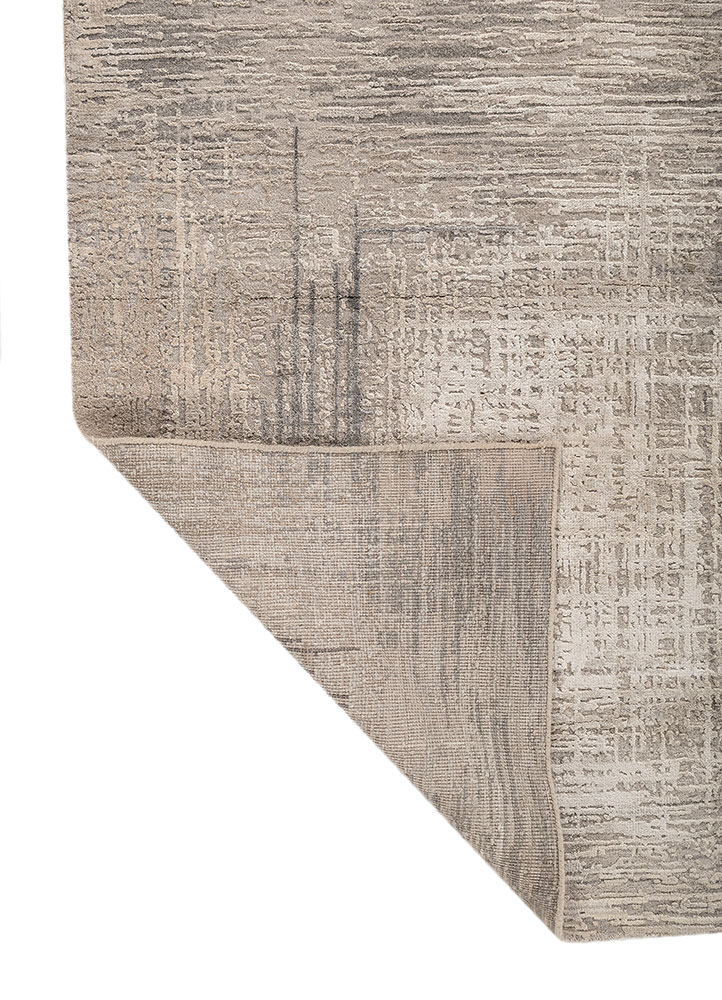 uvenuti grey and black wool and bamboo silk hand knotted Rug - Perspective