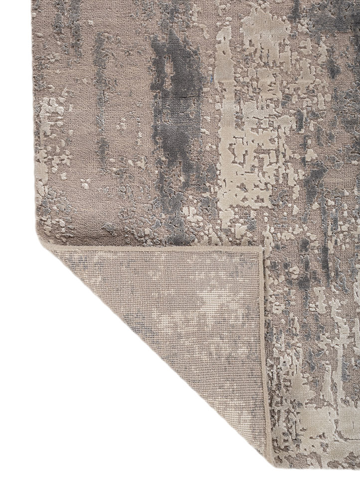 uvenuti grey and black wool and bamboo silk hand knotted Rug - Perspective