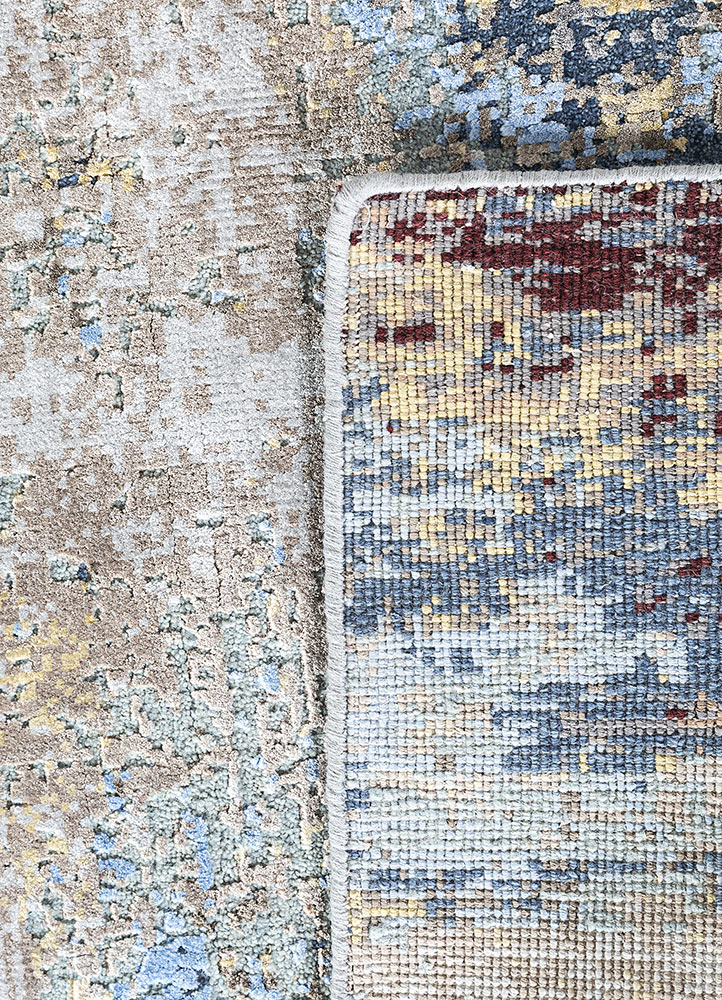 uvenuti grey and black wool and bamboo silk hand knotted Rug - Perspective