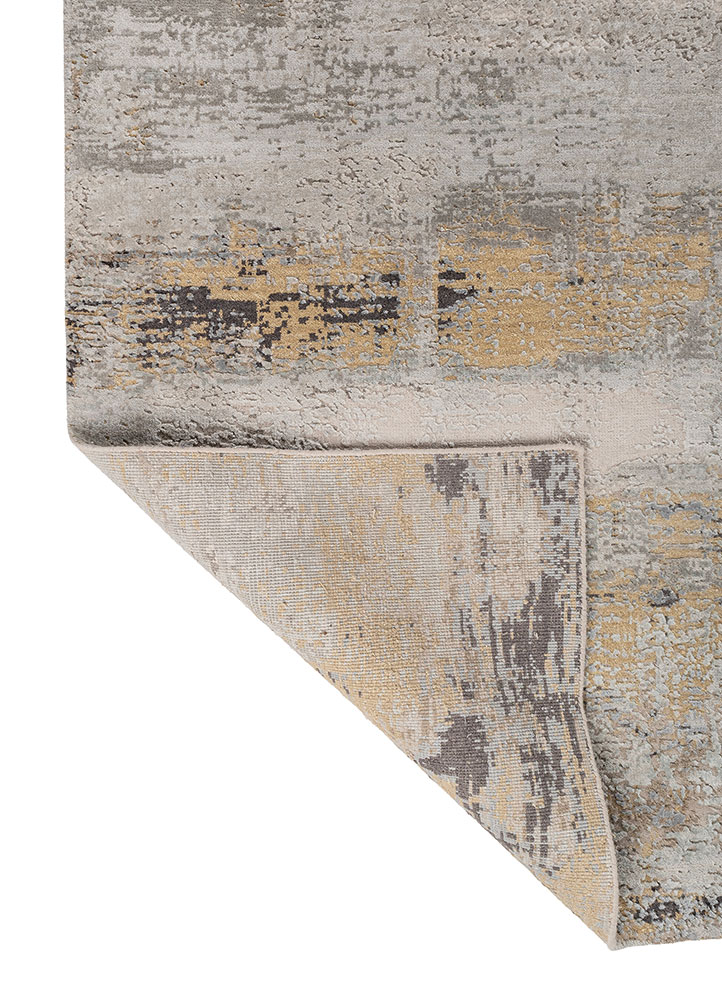uvenuti grey and black wool and bamboo silk hand knotted Rug - Perspective