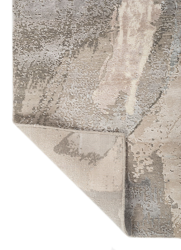 uvenuti grey and black wool and bamboo silk hand knotted Rug - Perspective