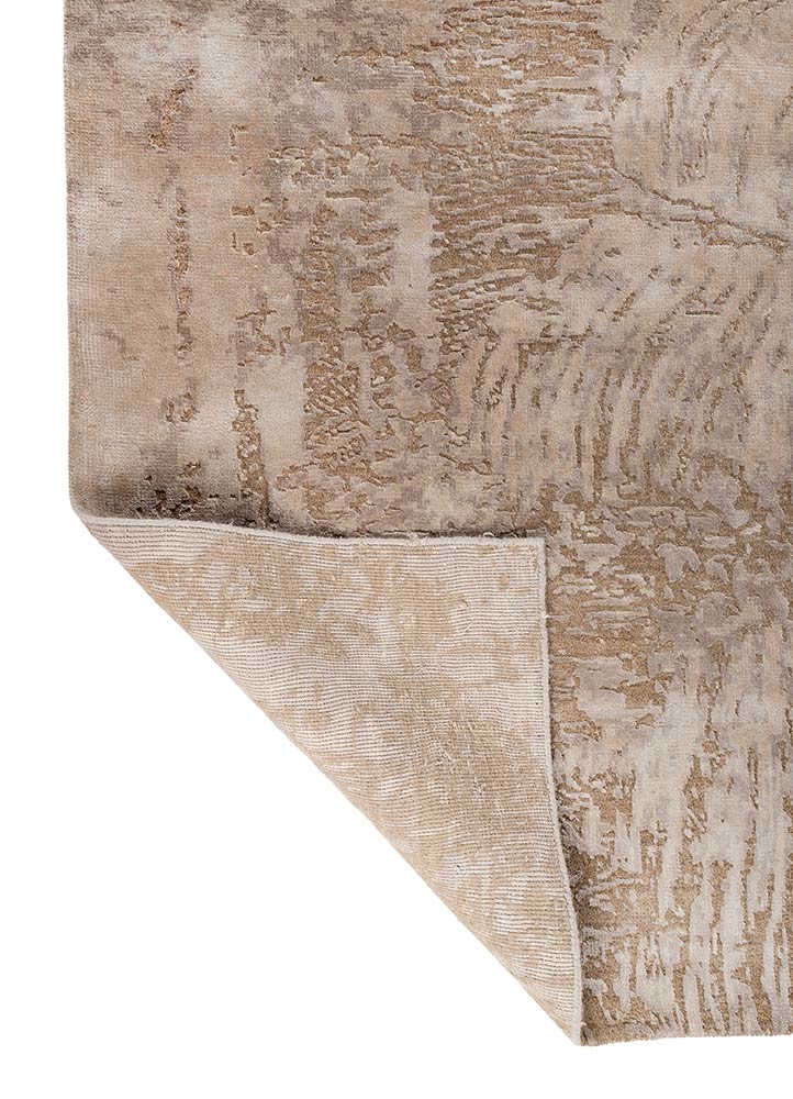uvenuti beige and brown wool and bamboo silk hand knotted Rug - Perspective