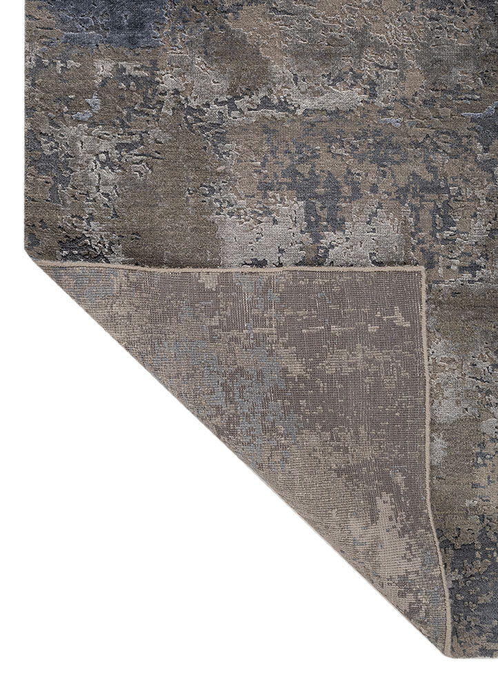 uvenuti grey and black wool and bamboo silk hand knotted Rug - Perspective