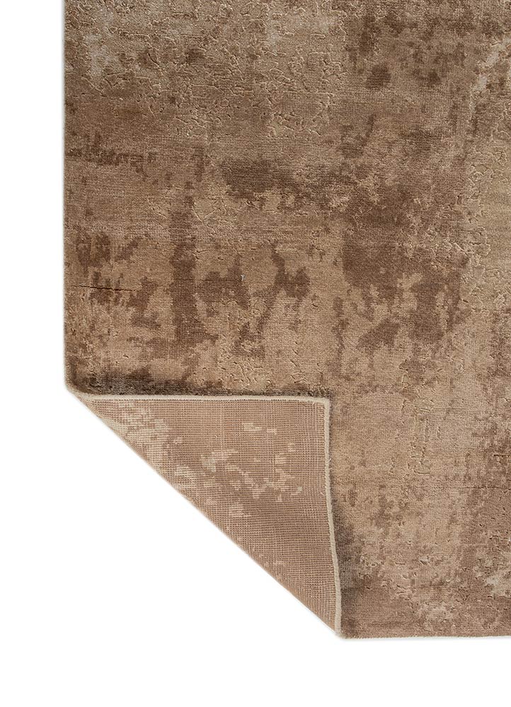 uvenuti beige and brown wool and bamboo silk hand knotted Rug - Perspective