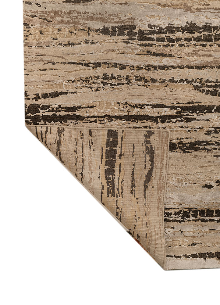 uvenuti beige and brown wool and bamboo silk hand knotted Rug - Perspective