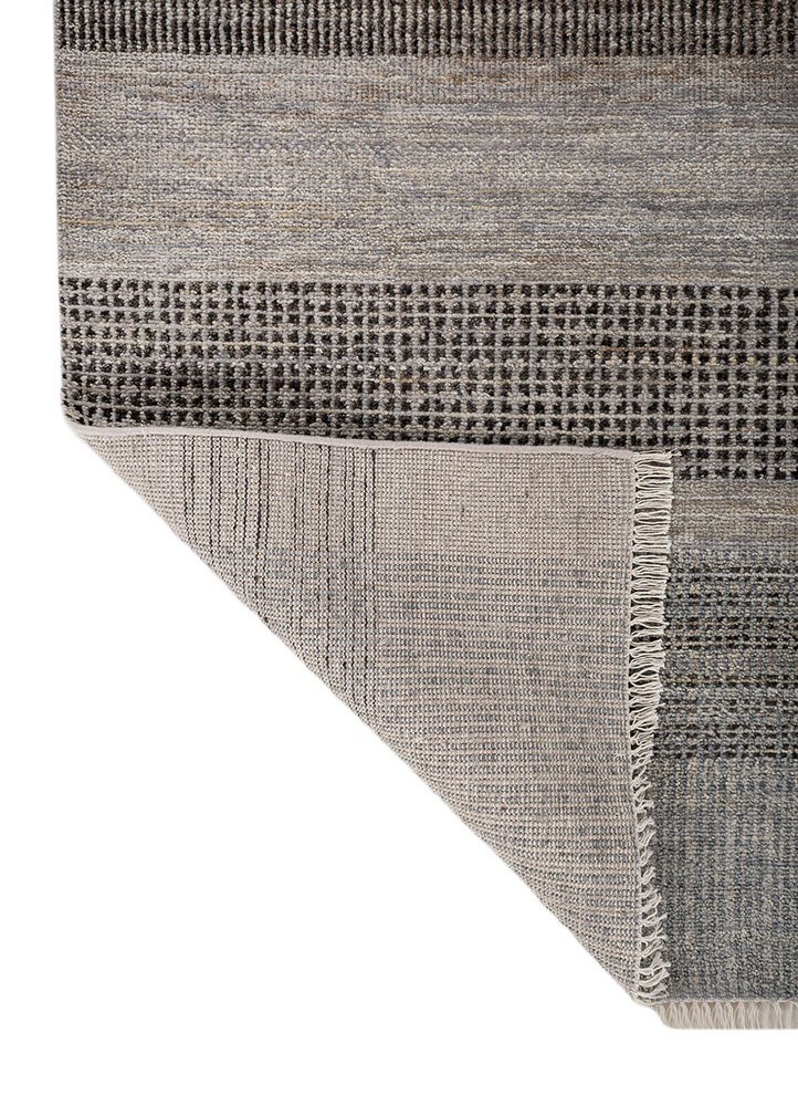 blythe grey and black afghan wool hand knotted Rug - Perspective