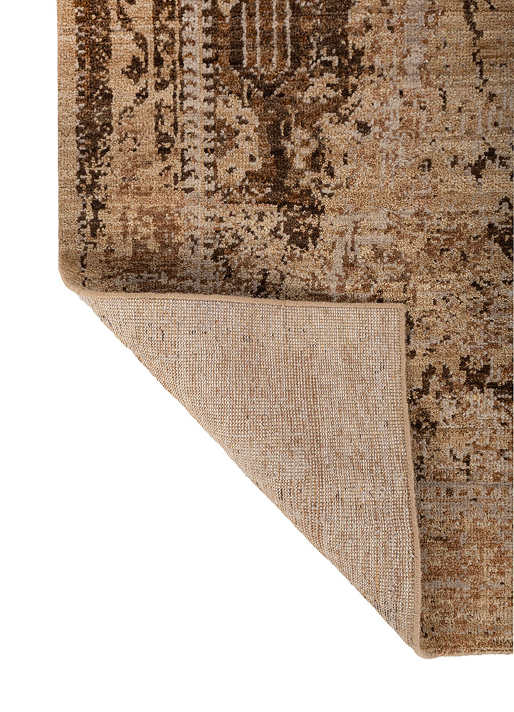 aprezo beige and brown wool hand knotted Rug - Perspective