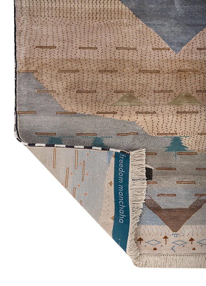freedom manchaha ivory silk hand knotted Rug - Perspective