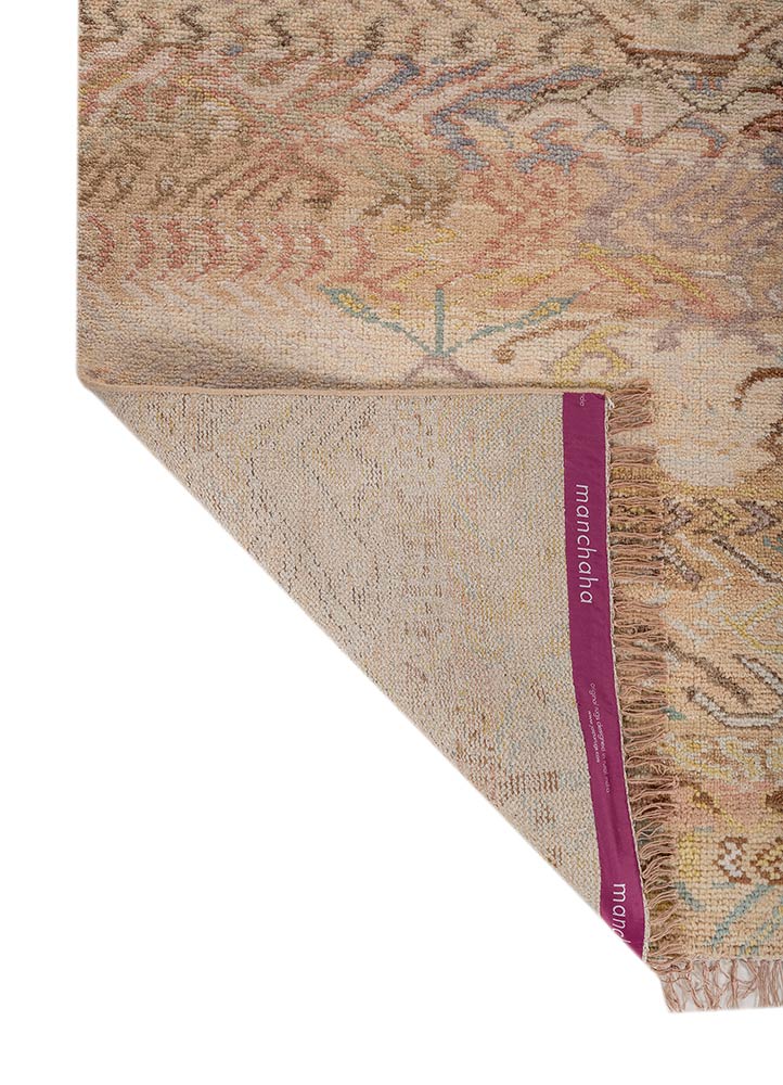 manchaha gold wool hand knotted Rug - Perspective