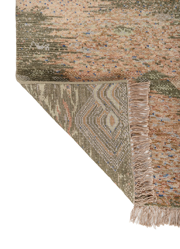 kavi x manchaha beige and brown wool hand knotted Rug - Perspective