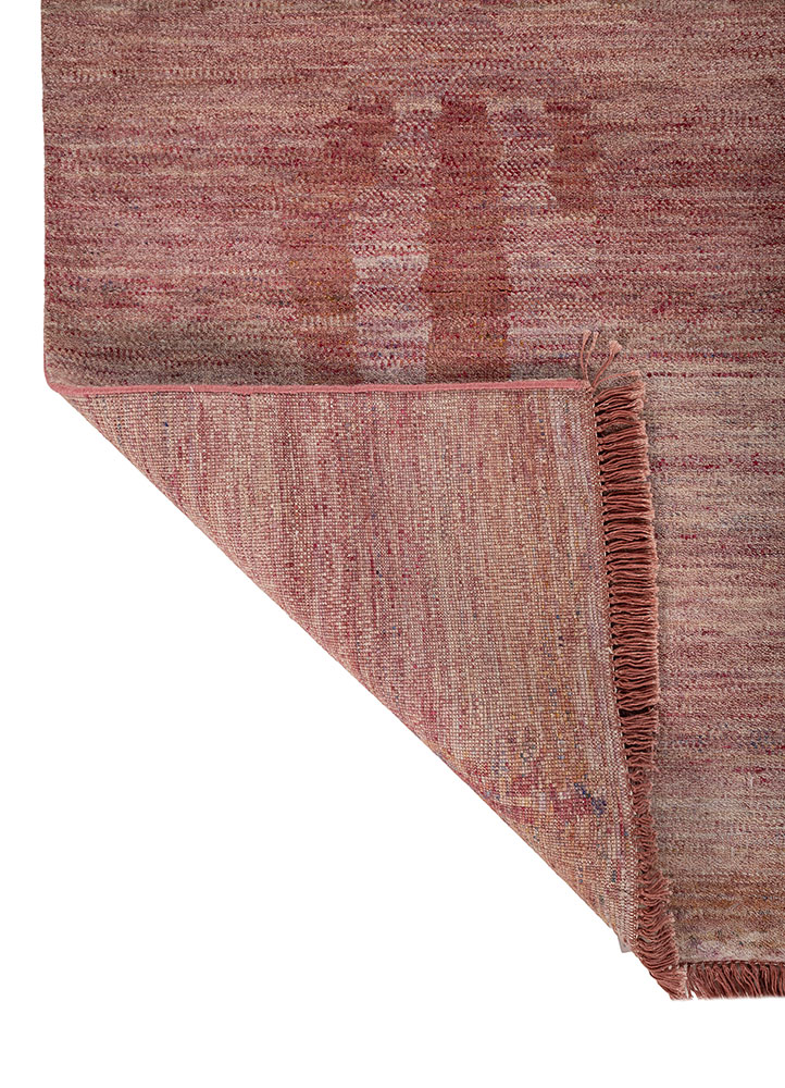 kavi x manchaha pink and purple wool hand knotted Rug - Perspective