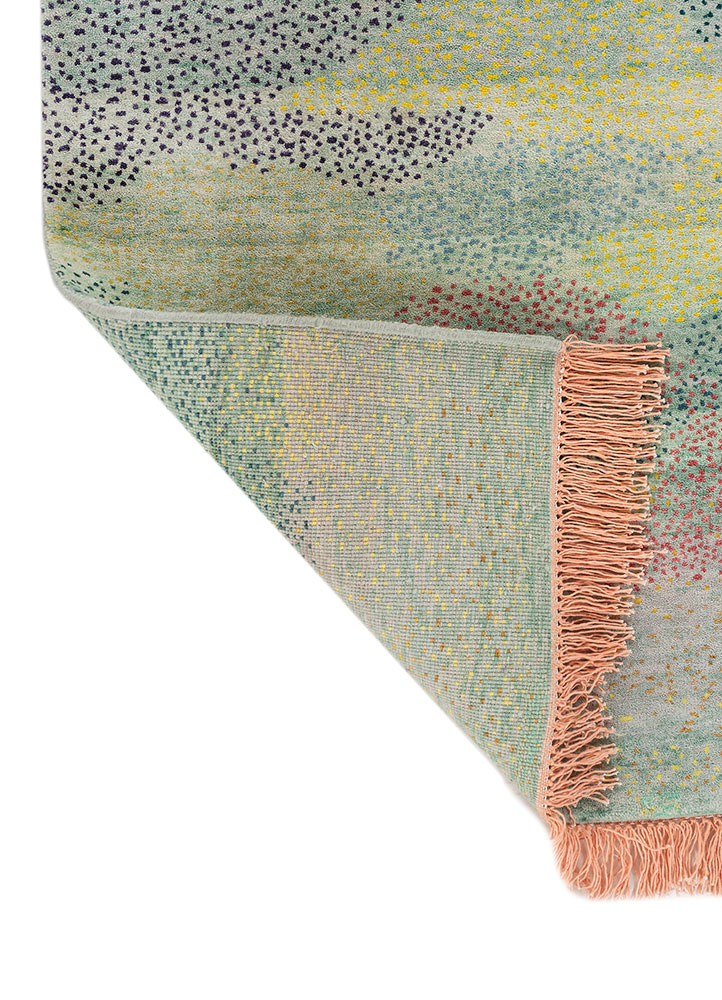 kavi x manchaha blue wool hand knotted Rug - Perspective