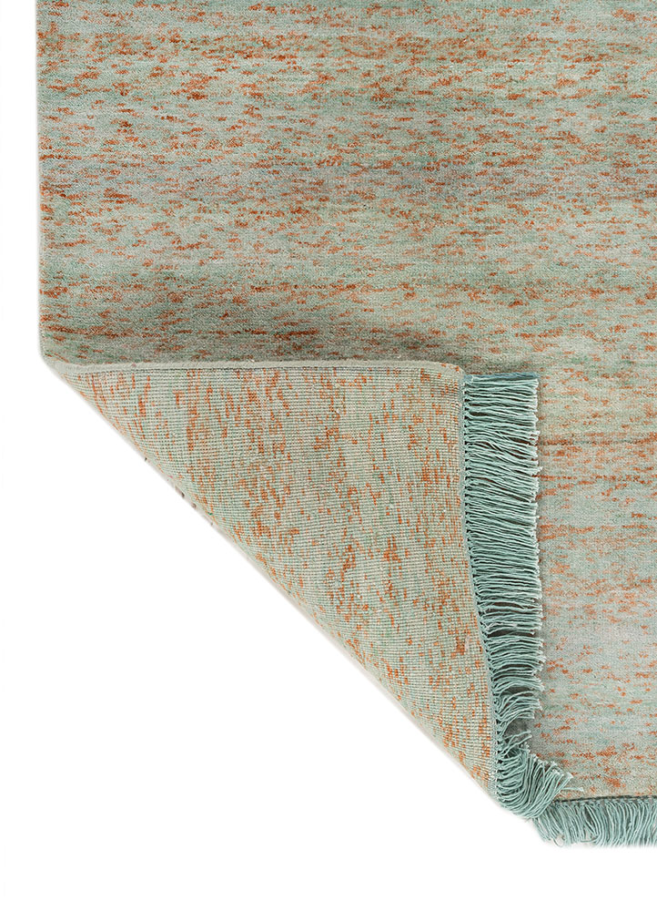 kavi x manchaha red and orange wool hand knotted Rug - Perspective
