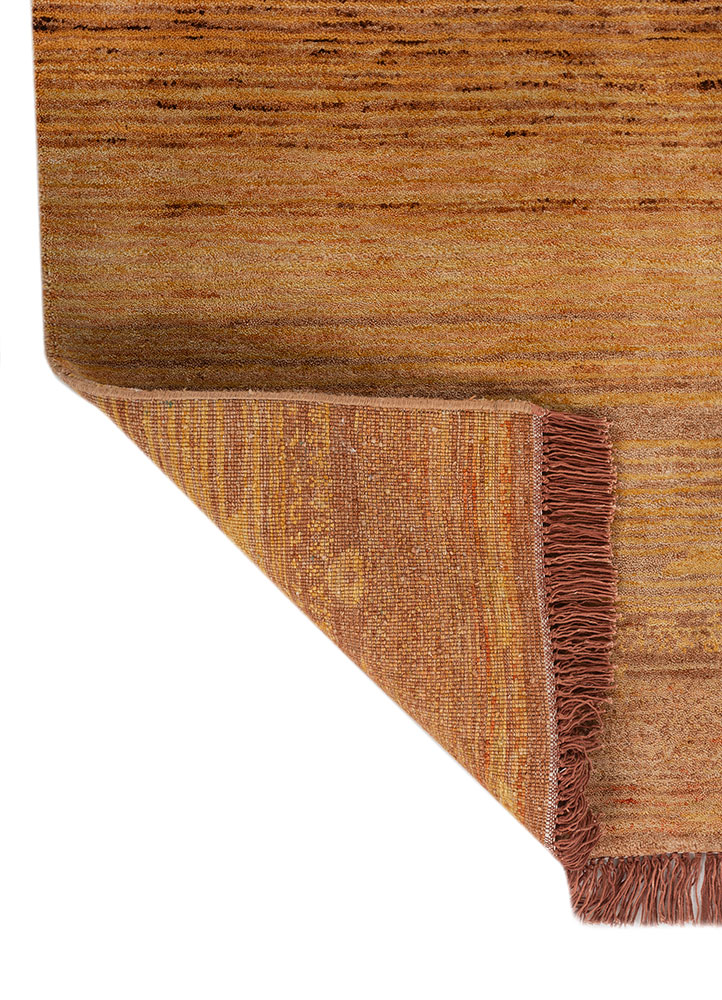kavi x manchaha red and orange wool hand knotted Rug - Perspective