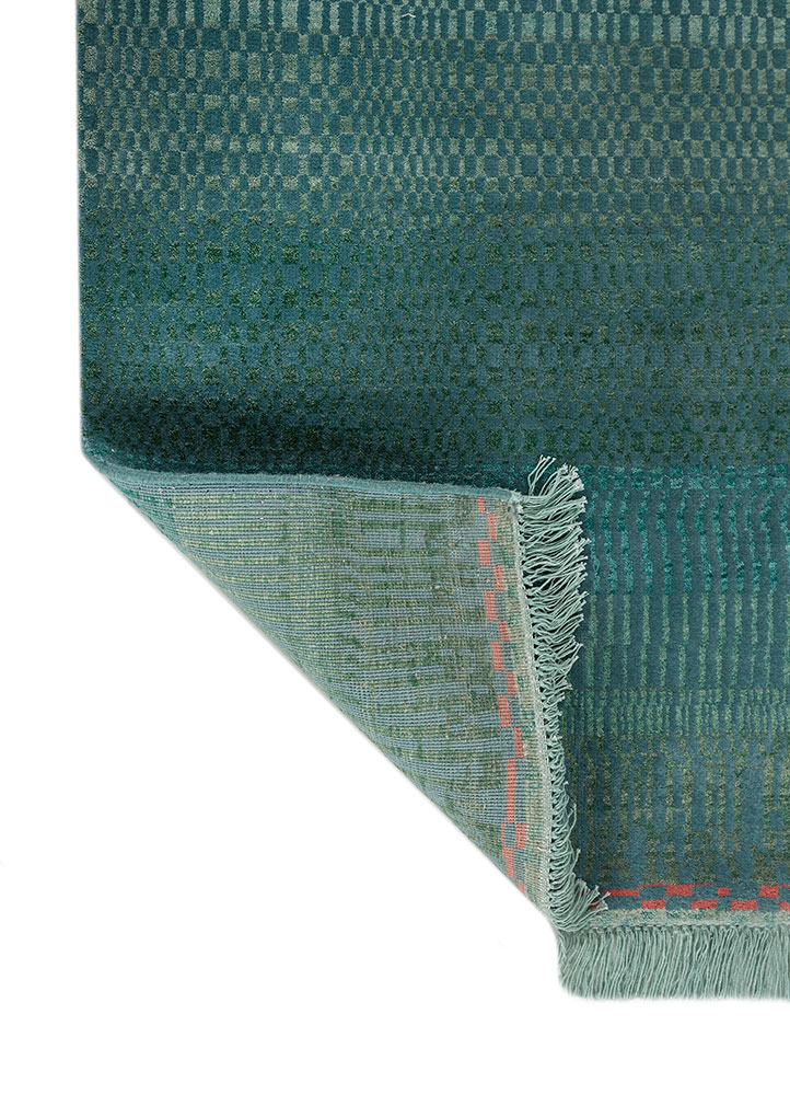 kavi x manchaha green wool hand knotted Rug - Perspective