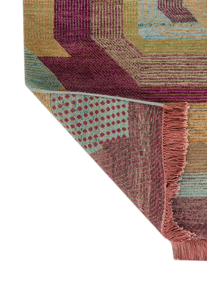weaver art reserve pink and purple wool hand knotted Rug - Perspective