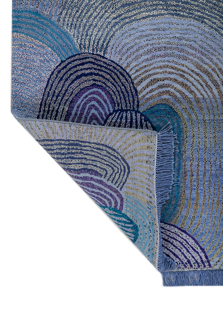 kavi x manchaha blue wool hand knotted Rug - Perspective