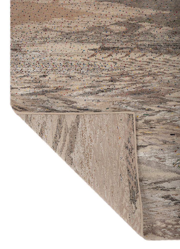 kavi x manchaha ivory wool and bamboo silk hand knotted Rug - Perspective