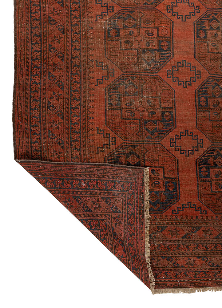 kiaan red and orange wool hand knotted Rug - Perspective