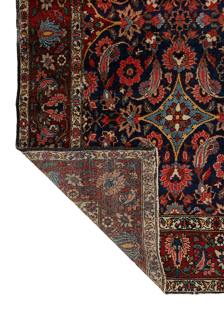 aalam pink and purple wool hand knotted Rug - Perspective