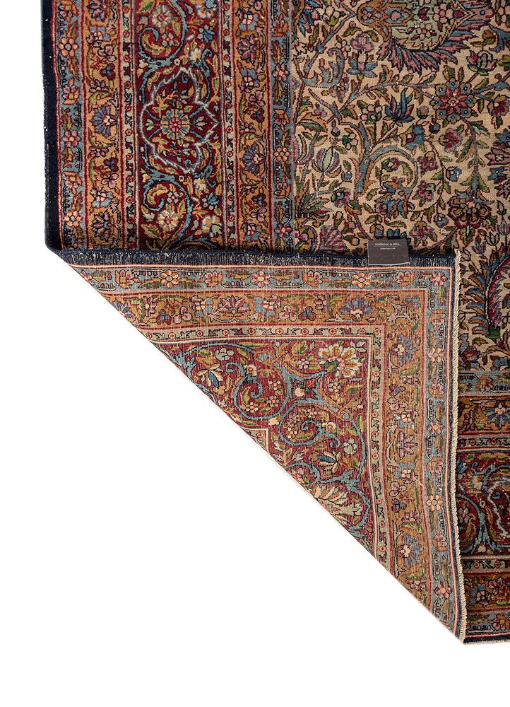 aalam pink and purple wool hand knotted Rug - Perspective