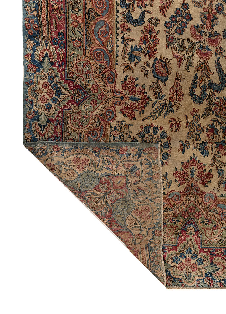 aalam green wool hand knotted Rug - Perspective
