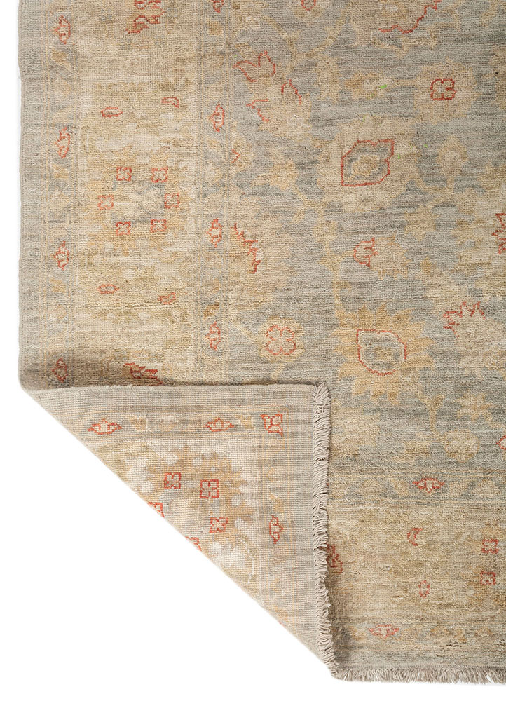aalam blue wool hand knotted Rug - Perspective