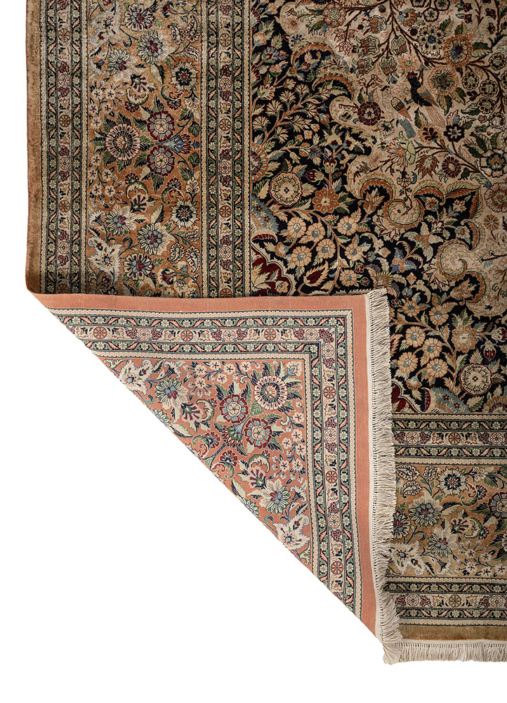 gulmarg green silk hand knotted Rug - Perspective
