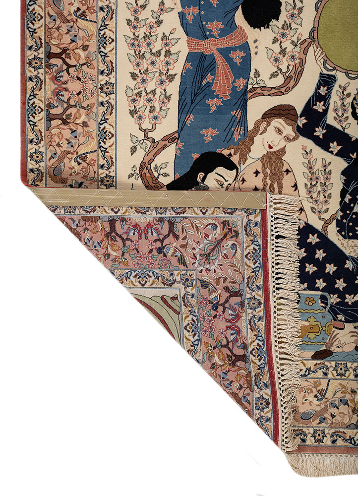 aalam ivory wool hand knotted Rug - Perspective