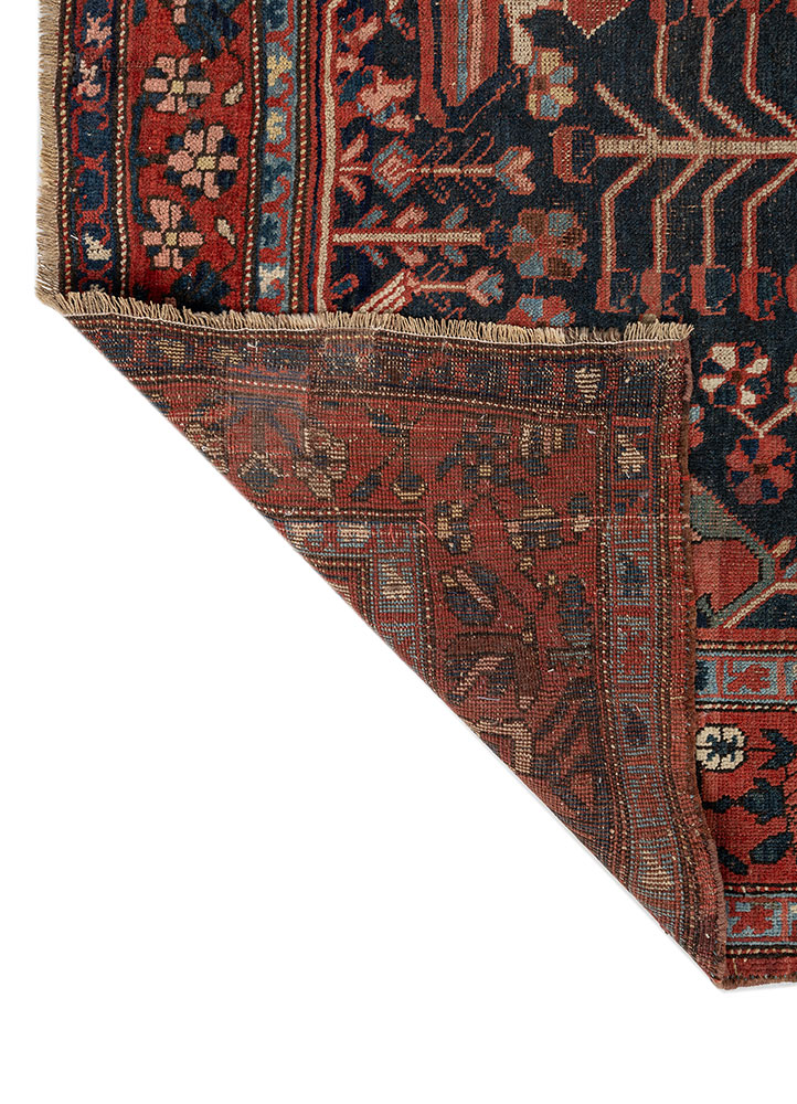 aalam blue wool hand knotted Rug - Perspective