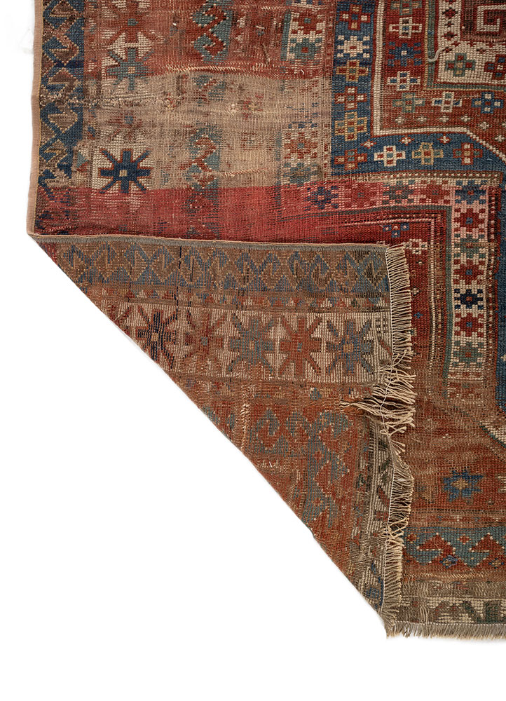 kiaan red and orange wool hand knotted Rug - Perspective
