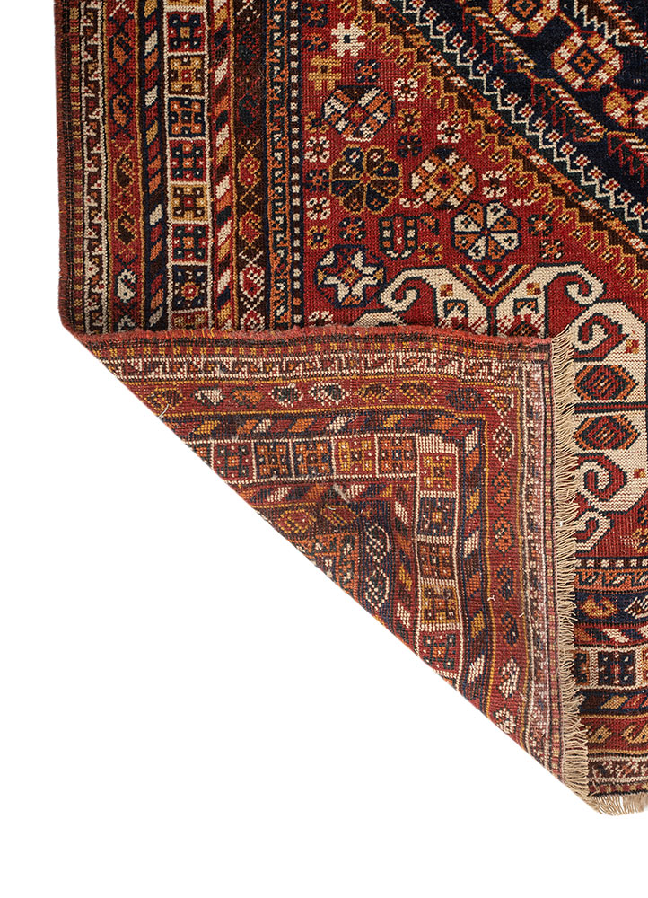 aalam blue wool hand knotted Rug - Perspective