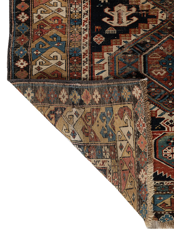 aalam blue wool flat weaves Rug - Perspective