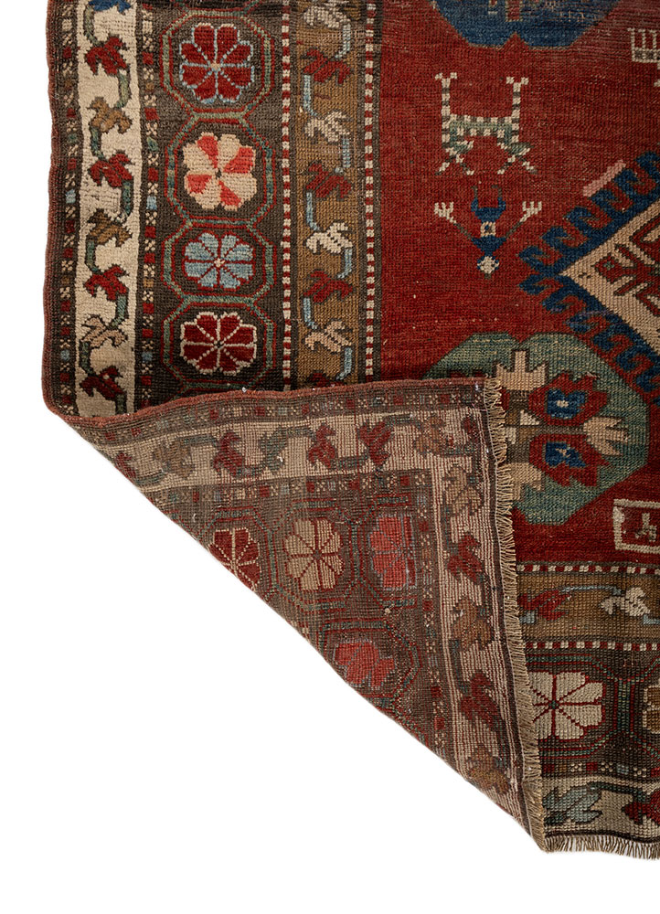 kiaan red and orange wool hand knotted Rug - Perspective