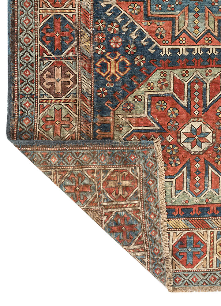 kiaan blue wool hand knotted Rug - Perspective