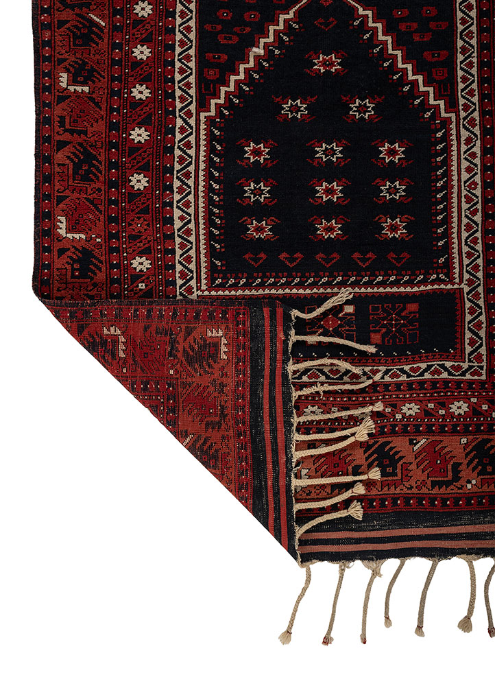 aalam red and orange wool flat weaves Rug - Perspective