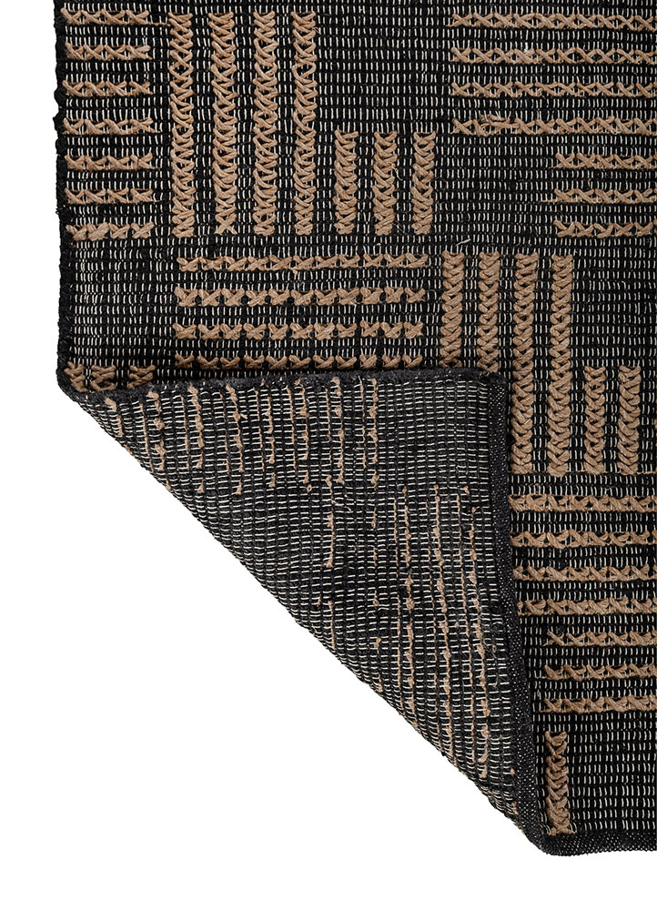 nomadic threads grey and black jute and hemp flat weaves Rug - Perspective