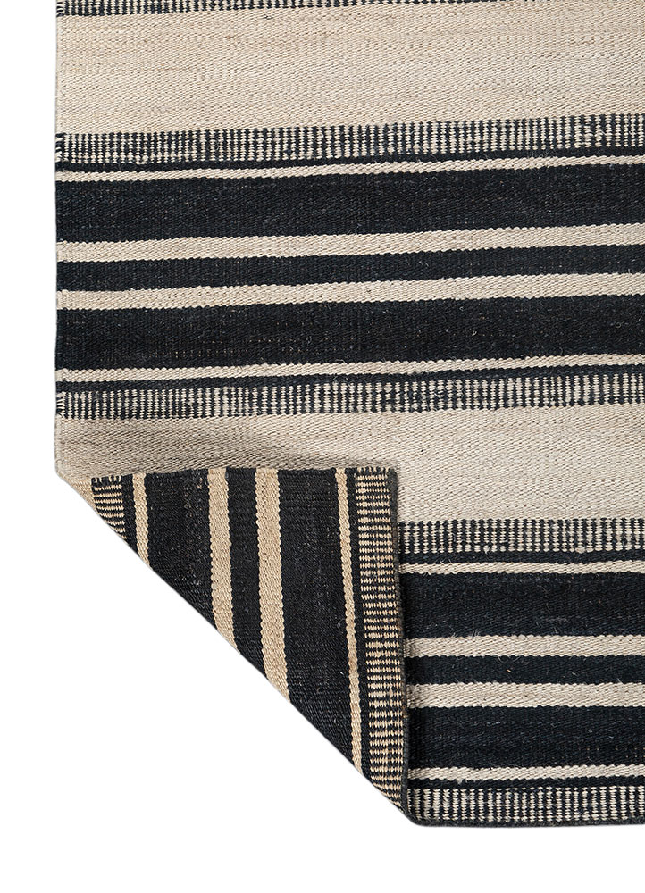 nomadic threads grey and black jute and hemp flat weaves Rug - Perspective