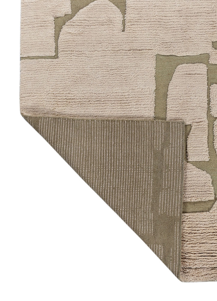 indusbar green wool flat weaves Rug - Perspective