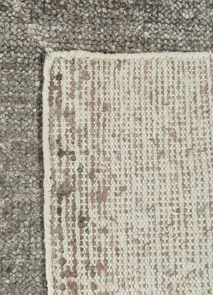 indusbar grey and black viscose hand loom Rug - Perspective